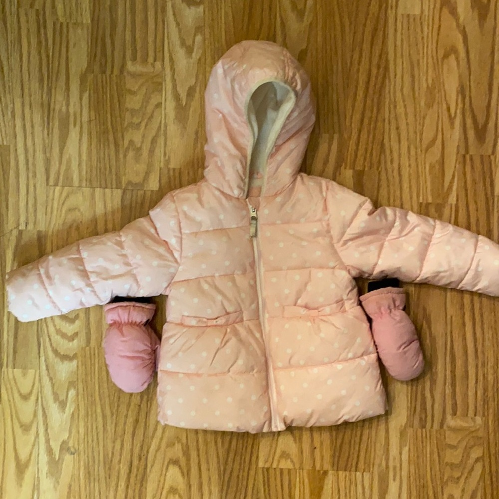 Girls 4t jacket with xs mittens